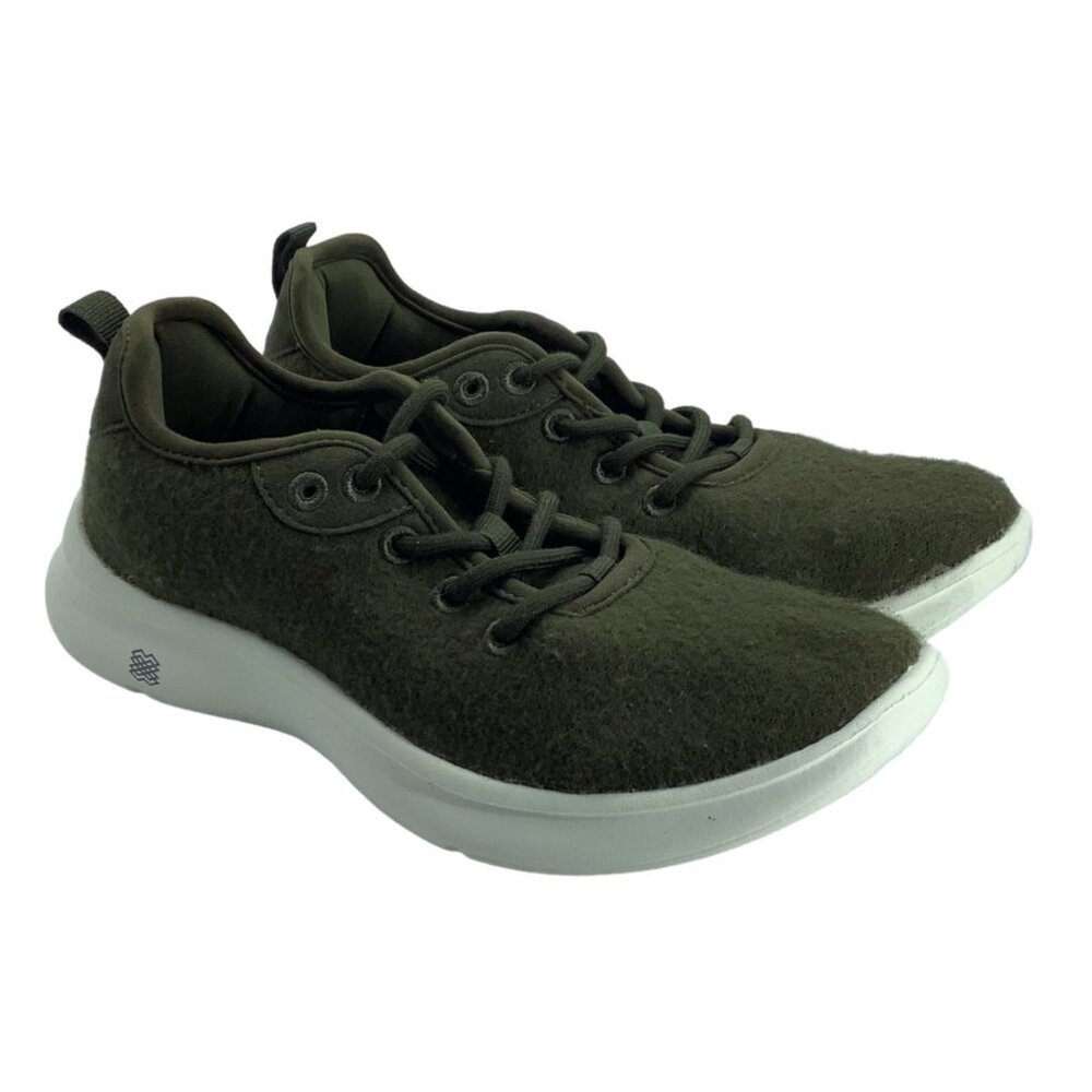 FLX Excel Sneaker Training Shoes Women‎ Sz 7 Green Dynamic Wool Blend Running